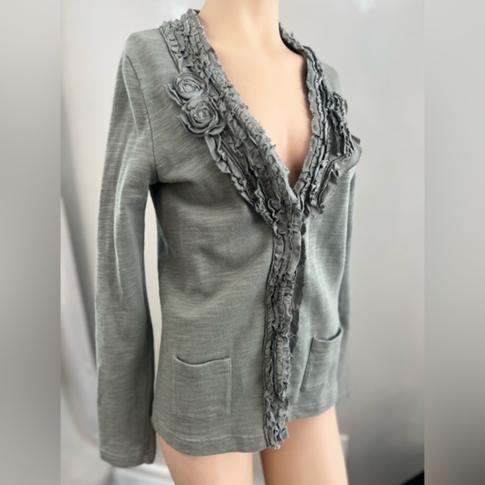 Eddie Bauer ruffle button cardigan-SMALL-NWT